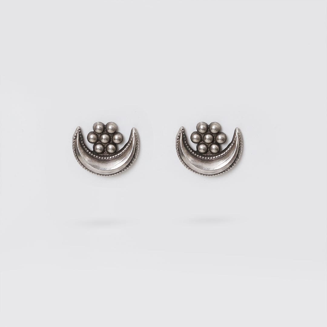 Chandraphool Earrings - Handcrafted in Sterling Silver