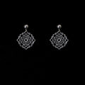 Mandala Filigree Silver Drop Earrings