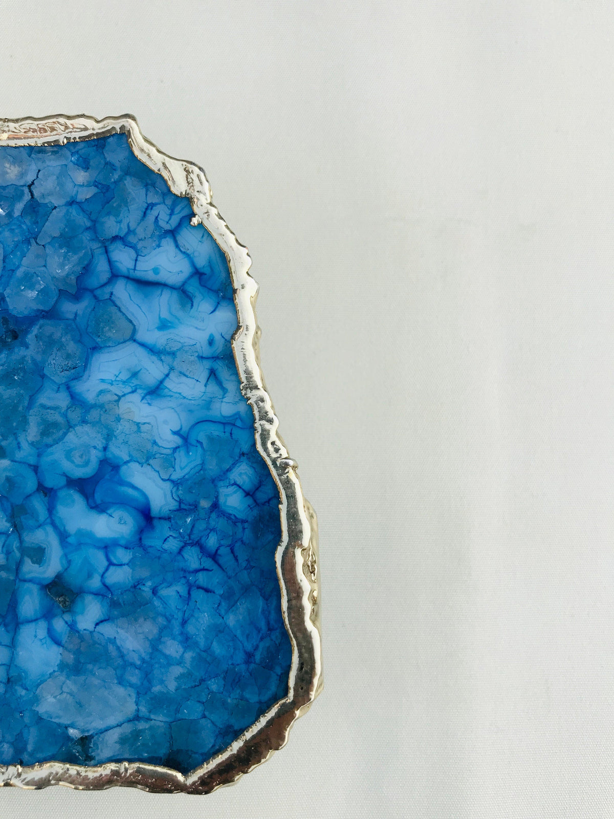 Blue Agate Natural Edge Desk Clock, 4 Inch